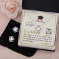 To My Daughter - Love Knot Earring and Necklace Set with Graduation Message Card & QR code for E-Card