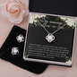 Daughter To Mother In Law - Love Knot Earring and Necklace Set with Message Card