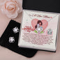 To A New Mom - Love Knot Earring and Necklace Set with Happy 1st Mother's Day Message Card & QR code for E-Card