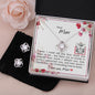 Dear Mom - Love Knot Earrings and Necklace Set with Message Card & QR code for E-Card