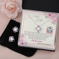 To My Wife - Love Knot Earring and Necklace Set with Message Card & QR code for E-Card