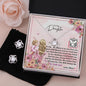 Mom To Daughter - Love Knot Earrings and Necklace Set with Message Card & QR code for E-Card