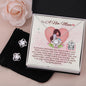 To A New Mum - Love Knot Earring and Necklace Set with Message Card & QR code for E-Card