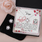 Dear Mum - Love Knot Earring and Necklace Set with Mother's Day Message Card & QR code for E-Card