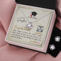 To My Daughter - Love Knot Earring and Necklace Set with Graduation Message Card & QR code for E-Card