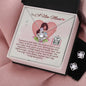 To A New Mum - Love Knot Earring and Necklace Set with Message Card & QR code for E-Card