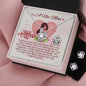 To A New Mom - Love Knot Earring and Necklace Set with Happy 1st Mother's Day Message Card & QR code for E-Card