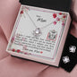 Dear Mom - Love Knot Earrings and Necklace Set with Message Card & QR code for E-Card