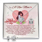 To A New Mom - Love Knot Earring and Necklace Set with Happy 1st Mother's Day Message Card & QR code for E-Card