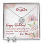 To My Daughter - Love Knot Necklace with Birthday Message Card