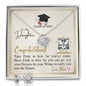 To My Daughter - Love Knot Earring and Necklace Set with Graduation Message Card & QR code for E-Card