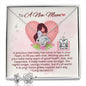 To A New Mum - Love Knot Earring and Necklace Set with Message Card & QR code for E-Card