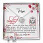 Dear Mum - Love Knot Earring and Necklace Set with Mother's Day Message Card & QR code for E-Card