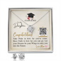 To My Daughter - Love Knot Earring and Necklace Set with Graduation Message Card & QR code for E-Card
