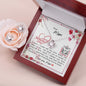 Dear Mum - Love Knot Earring and Necklace Set with Mother's Day Message Card & QR code for E-Card