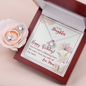 To My Daughter - Love Knot Necklace with Birthday Message Card