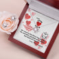 To My Lovey Wifey - Lucky in Love Necklace with V-day Message Card & QR code for E-Card