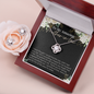 Daughter To Mother In Law - Love Knot Earring and Necklace Set with Message Card