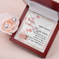 To My Friend - Love Knot Earring and Necklace Set with Happy Birthday Message Card in KOREAN