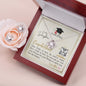 To My Daughter - Love Knot Earring and Necklace Set with Graduation Message Card & QR code for E-Card