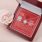 To My Wife - Love Knot Necklace & Earring Set with V-day Message Card & QR code for E-Card