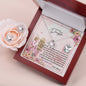 Mom To Daughter - Love Knot Earrings and Necklace Set with Message Card & QR code for E-Card