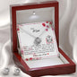 Dear Mom - Love Knot Earrings and Necklace Set with Message Card & QR code for E-Card