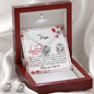 Dear Mum - Love Knot Earring and Necklace Set with Mother's Day Message Card & QR code for E-Card