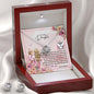 Mom To Daughter - Love Knot Earrings and Necklace Set with Message Card & QR code for E-Card
