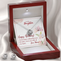 To My Daughter - Love Knot Necklace with Birthday Message Card
