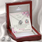 To My Wife - Love Knot Earring and Necklace Set with Message Card & QR code for E-Card