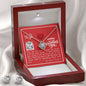 To My Wife - Love Knot Necklace & Earring Set with V-day Message Card & QR code for E-Card