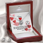 To My Lovey Wifey - Lucky in Love Necklace with V-day Message Card & QR code for E-Card