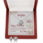 To My Daughter - Love Knot Necklace with Birthday Message Card