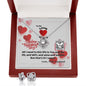 To My Lovey Wifey - Lucky in Love Necklace with V-day Message Card & QR code for E-Card