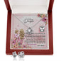 Mom To Daughter - Love Knot Earrings and Necklace Set with Message Card & QR code for E-Card