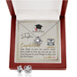 To My Daughter - Love Knot Earring and Necklace Set with Graduation Message Card & QR code for E-Card