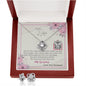 To My Wife - Love Knot Earring and Necklace Set with Message Card & QR code for E-Card