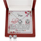 Dear Mum - Love Knot Earring and Necklace Set with Mother's Day Message Card & QR code for E-Card