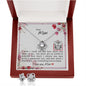 Dear Mom - Love Knot Earrings and Necklace Set with Message Card & QR code for E-Card