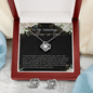 Daughter To Mother In Law - Love Knot Earring and Necklace Set with Message Card