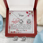 Dear Mum - Love Knot Earring and Necklace Set with Mother's Day Message Card & QR code for E-Card