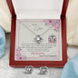 To My Wife - Love Knot Earring and Necklace Set with Message Card & QR code for E-Card