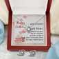 To My Friend - Love Knot Earring and Necklace Set with Happy Birthday Message Card in KOREAN