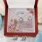 Mom To Daughter - Love Knot Earrings and Necklace Set with Message Card & QR code for E-Card