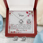 Dear Mom - Love Knot Earrings and Necklace Set with Message Card & QR code for E-Card