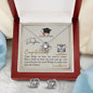 To My Daughter - Love Knot Earring and Necklace Set with Graduation Message Card & QR code for E-Card