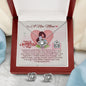 To A New Mom - Love Knot Earring and Necklace Set with Happy 1st Mother's Day Message Card & QR code for E-Card