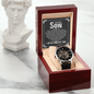 To My Son - Men's Openwork Watch with Message Card for Son