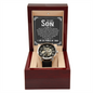 To My Son - Men's Openwork Watch with Message Card for Son